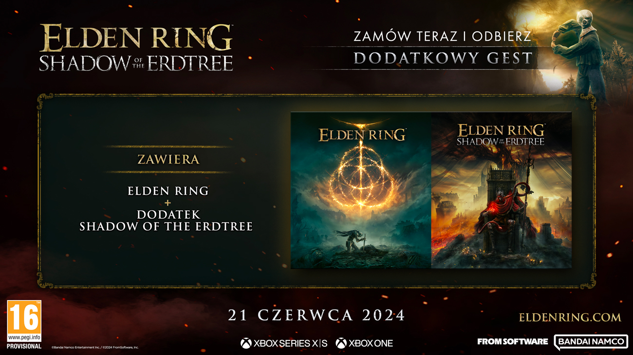 Zawartość wydania Elden Ring Shadow of The Erdtree Edition na Xbox Series X