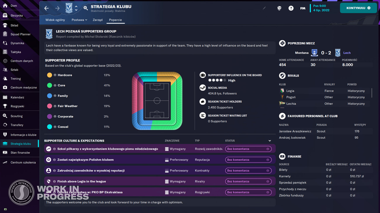 Zrzut ekranu z gry Football Manager 2023