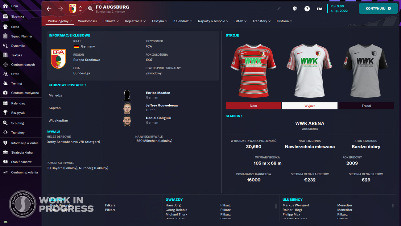 Zrzut ekranu z gry Football Manager 2023