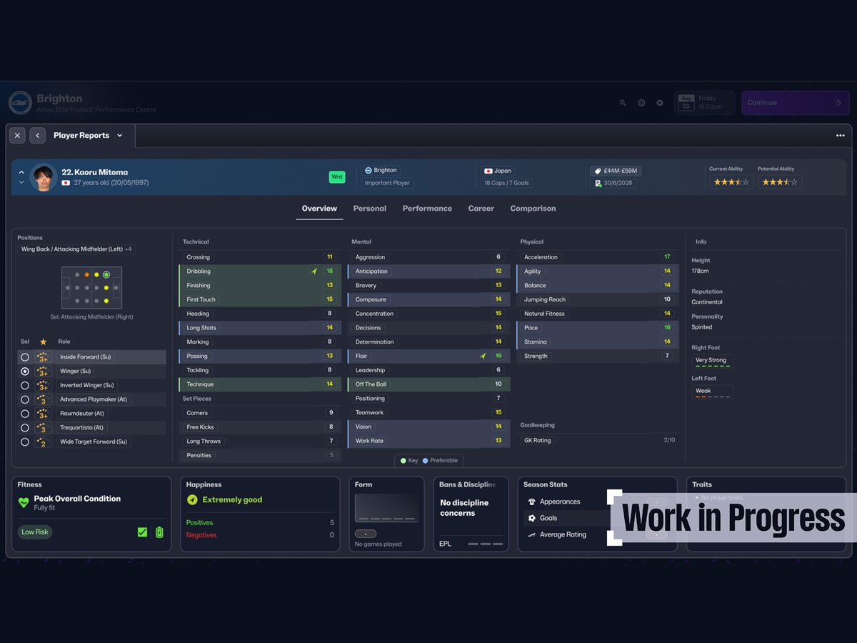 Zrzut ekranu screenshot z gry Football Manager 2025