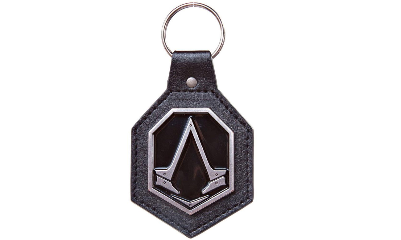 Assassin's Creed Pu Keychain With Metal Logo Patch