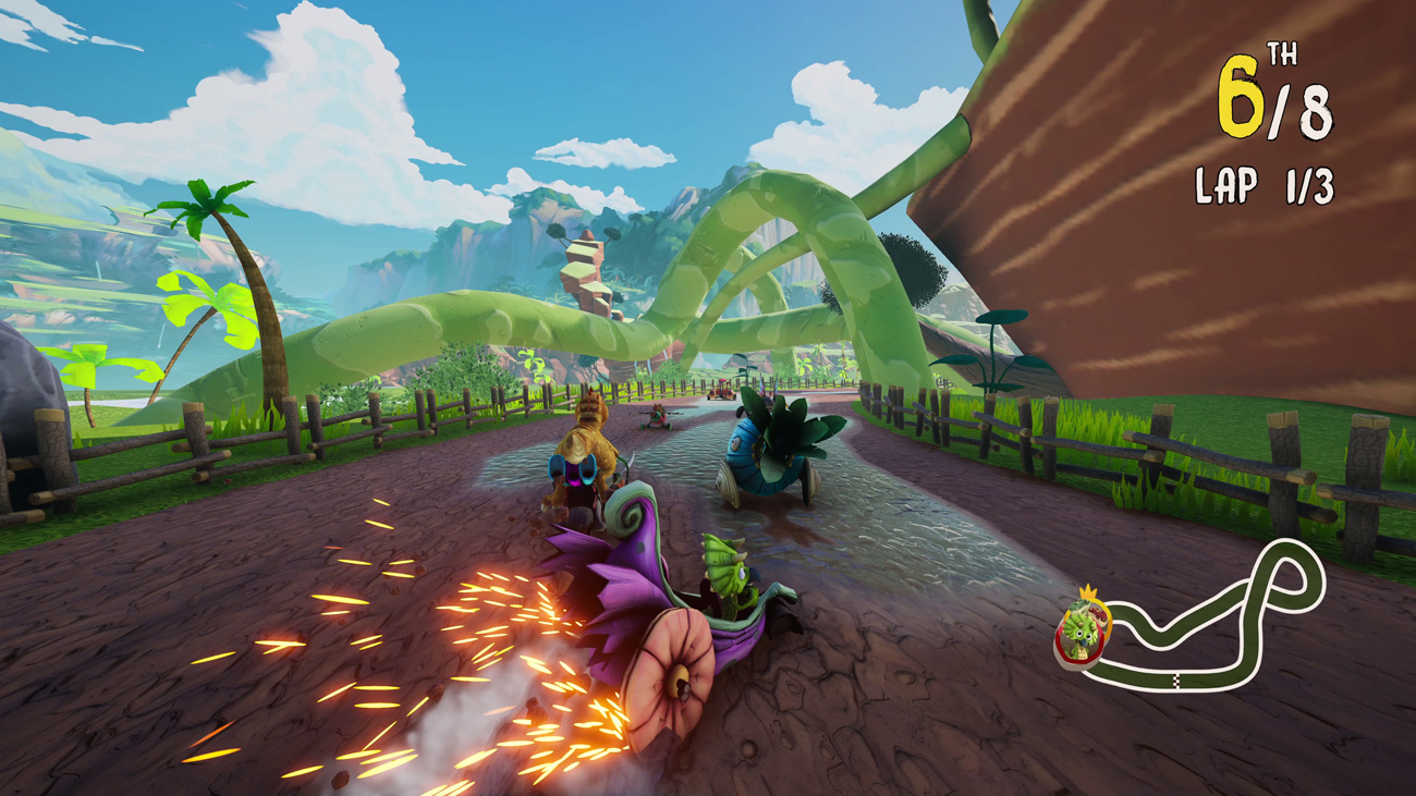 Zrzut ekranu z gry Gigantosaurus: Dino Kart