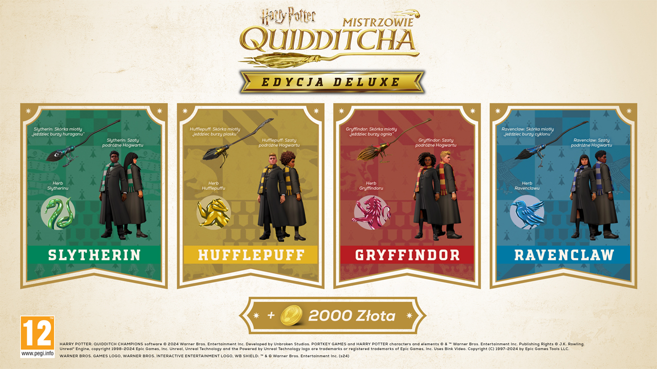 Zawartość Edycji Deluxe gry Harry Potter Mistrzowie Quidditcha
