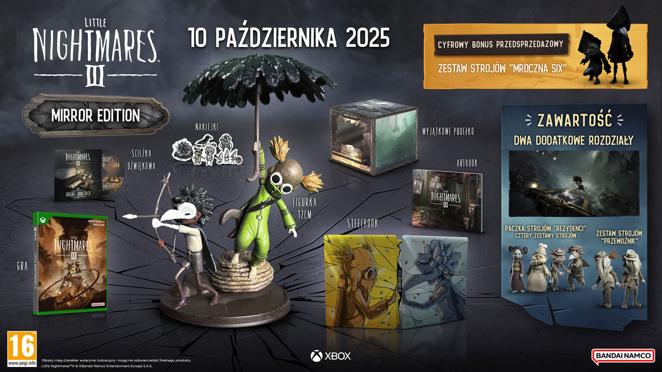Zawartość wydania Little Nightmares III Mirror Edition na Xbox