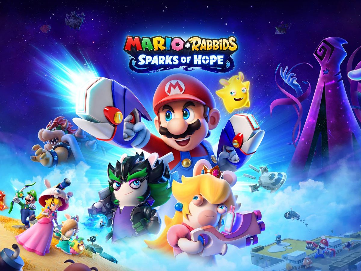 Grafika key art z gry Mario + Rabbids: Sparks of Hope