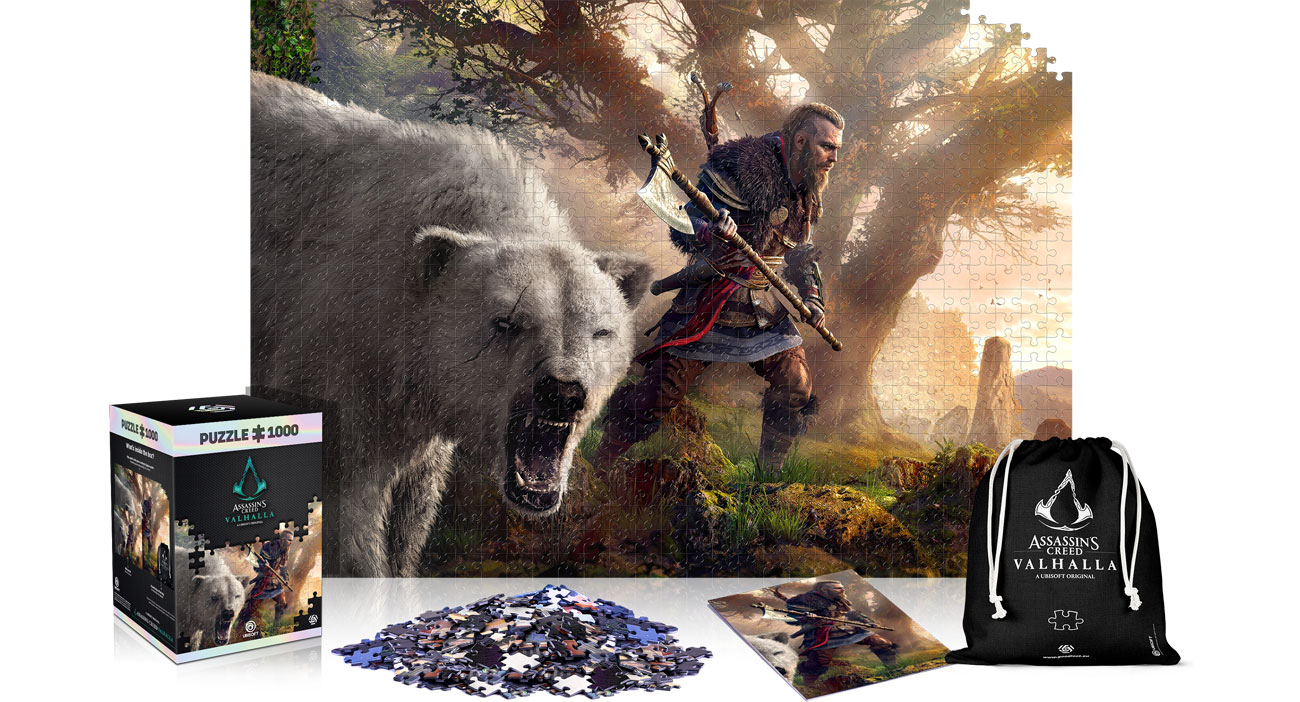 Assassins Creed Valhalla: Eivor & Polar Bear Puzzles 1000 zestaw