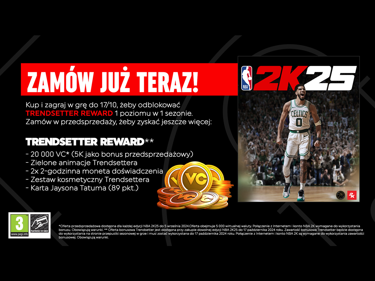 Dodatki do zamówień przedsprzedażowych gry NBA 2K25