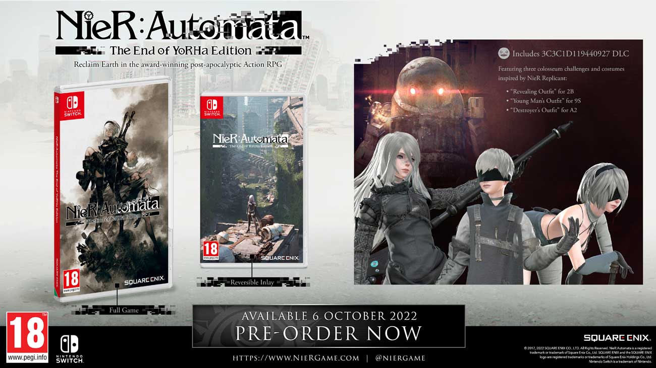Grafika prezentująca zawartość NieR:Automata The End of YoRHa Edition
