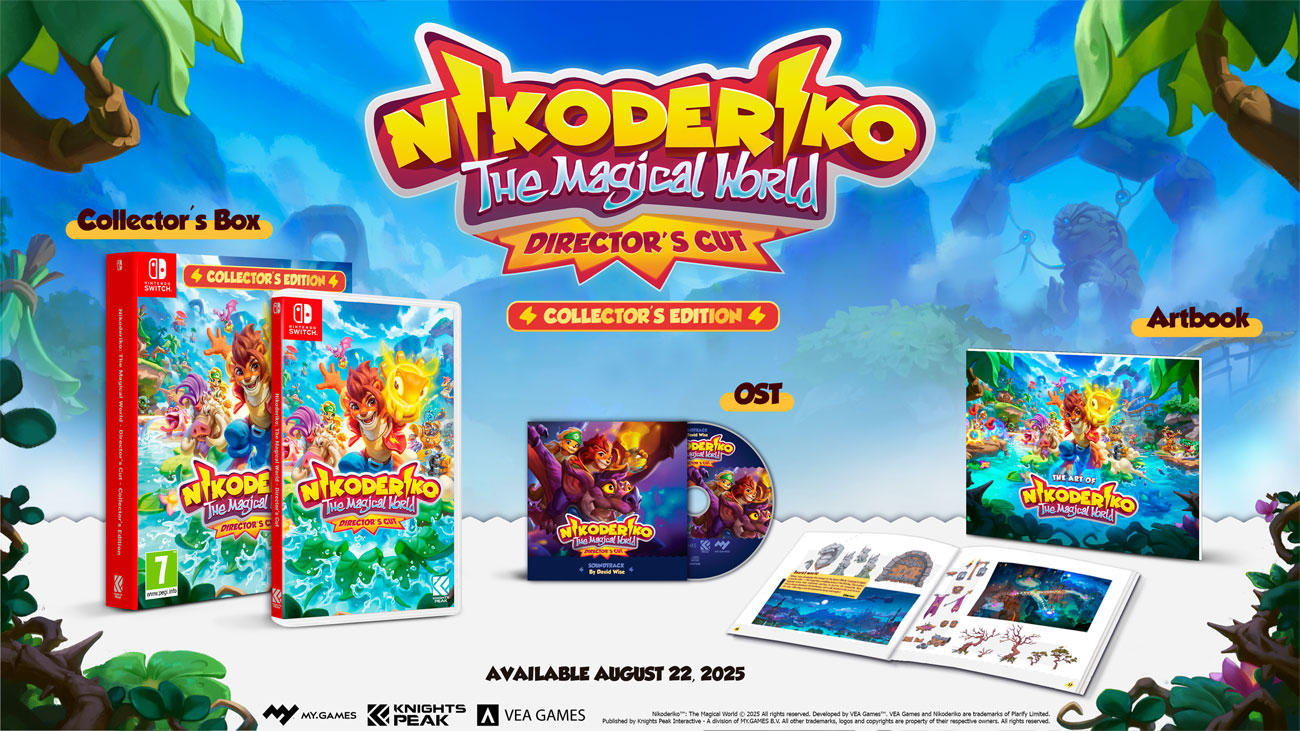 Zawartość Edycji Kolekcjonerskiej gry Nikoderiko: The Magical World - Director’s Cut na Nintendo Switch
