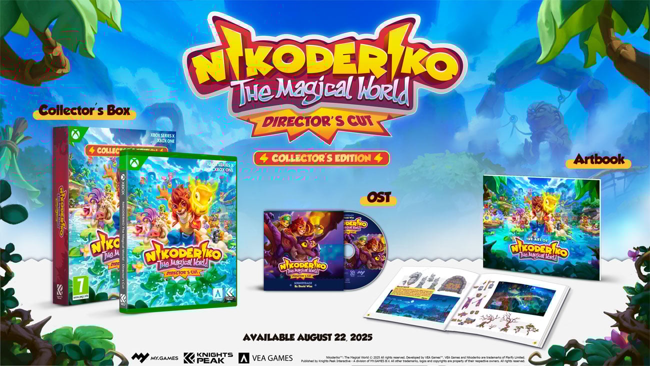 Zawartość Edycji Kolekcjonerskiej gry Nikoderiko: The Magical World - Director’s Cut na Xbox Series X i Xbox One