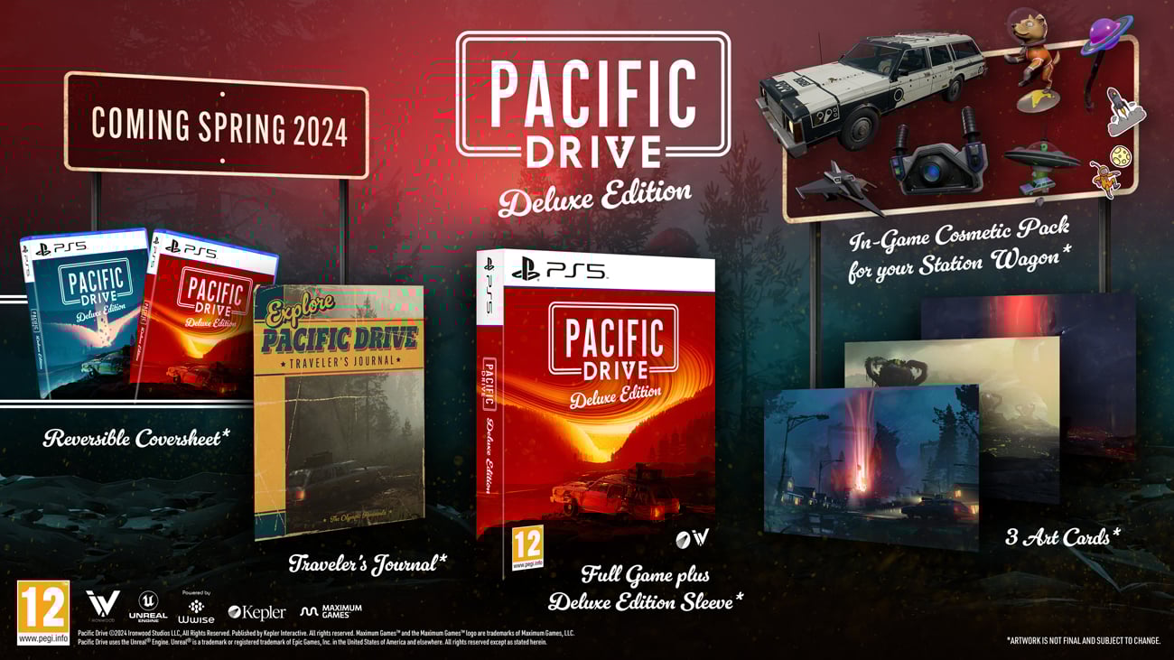 Grafika prezentująca zawartość Edycji Deluxe gry Pacific Drive