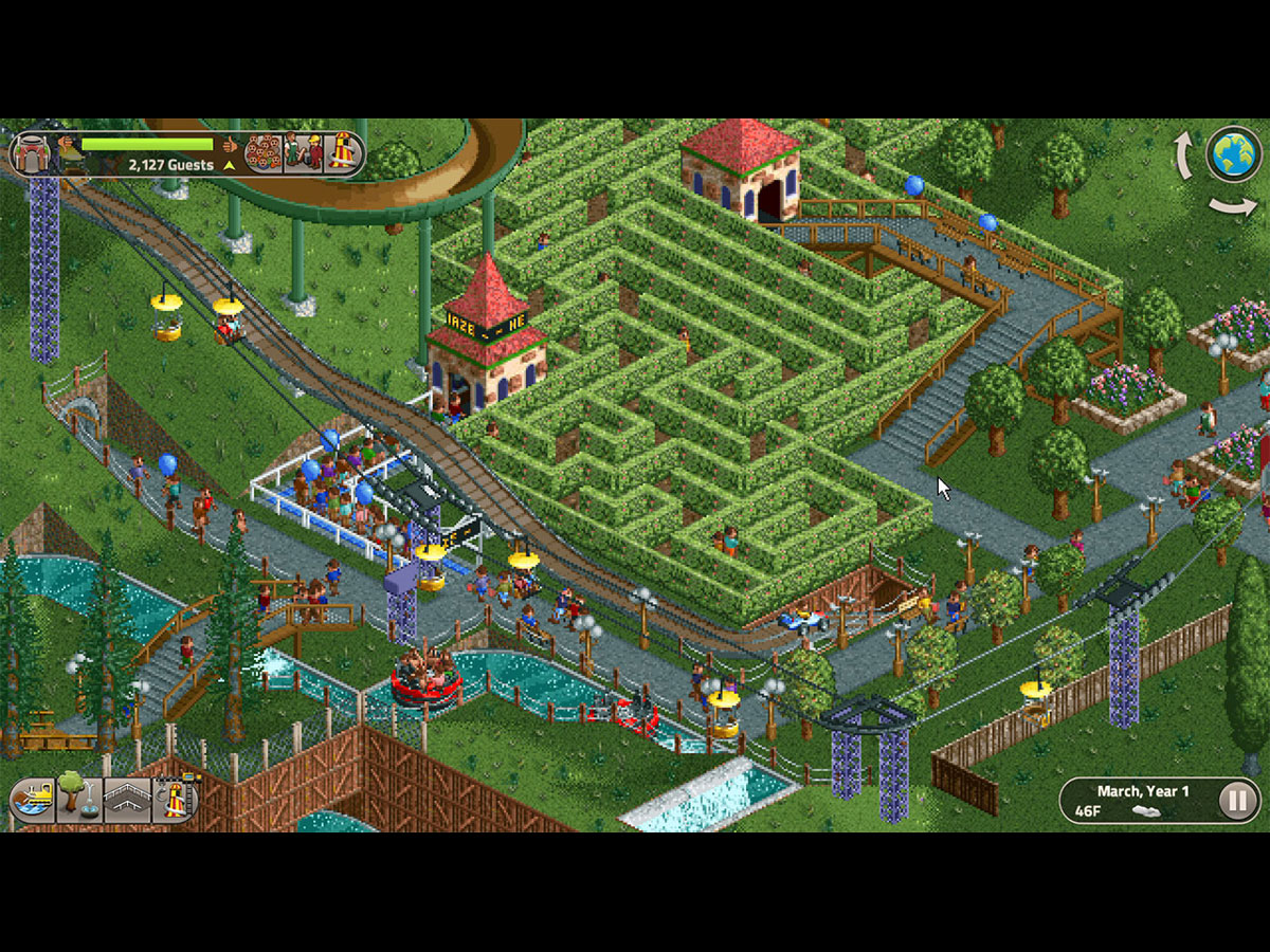 Zrzut ekranu screenshot z gry RollerCoaster Tycoon Classic