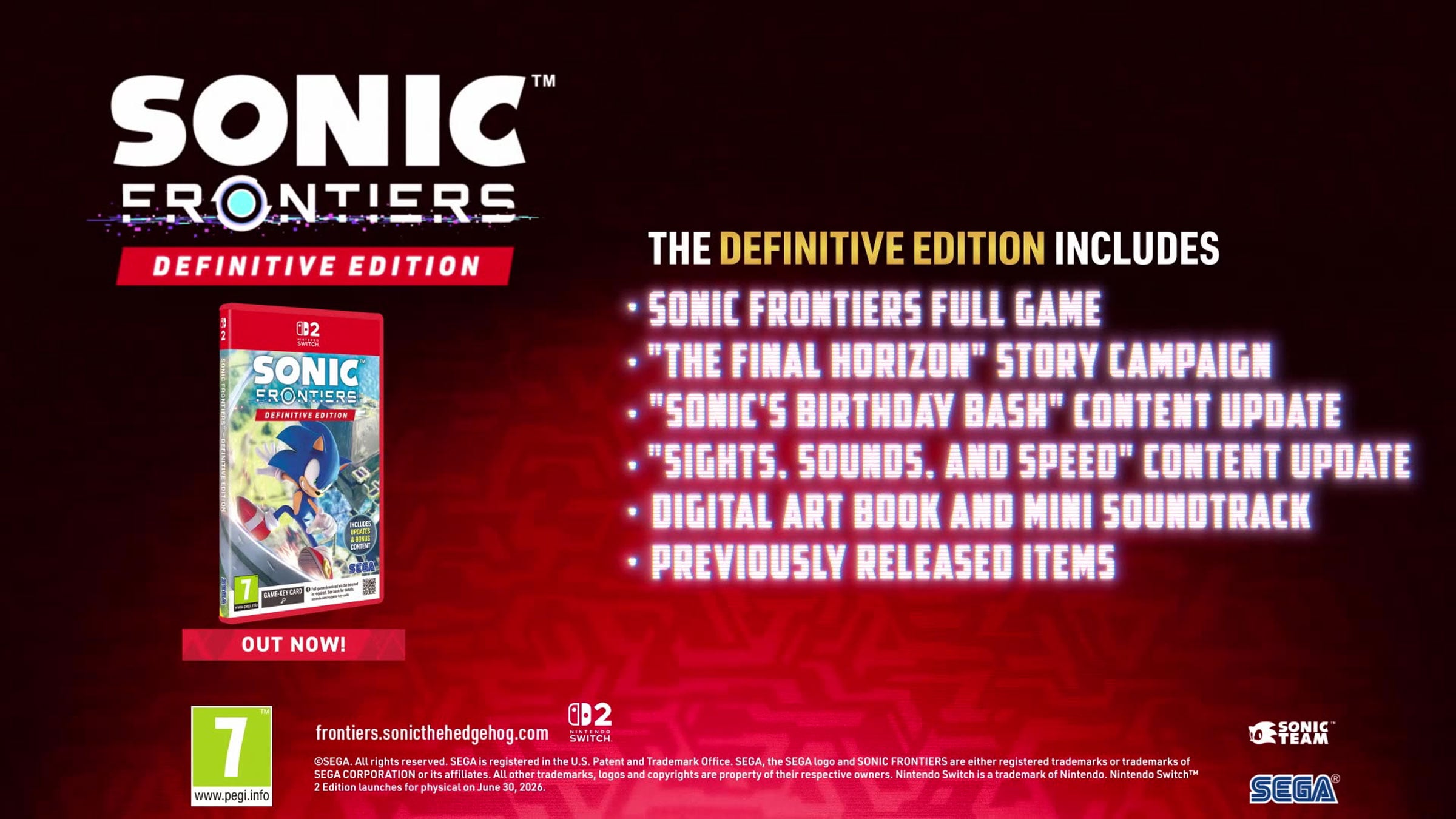 Zawartość Sonic Frontiers – Definitive Edition