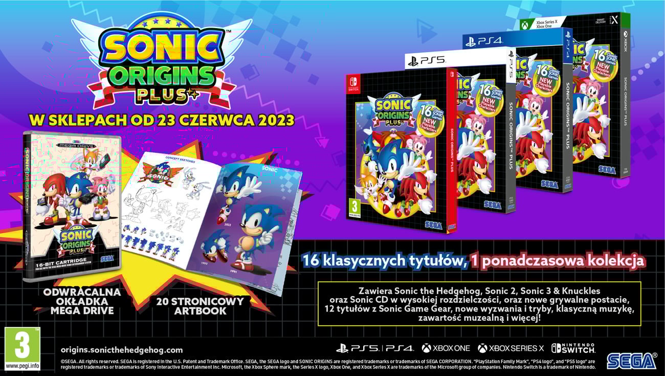 Grafika key art z gry Sonic Origins Plus
