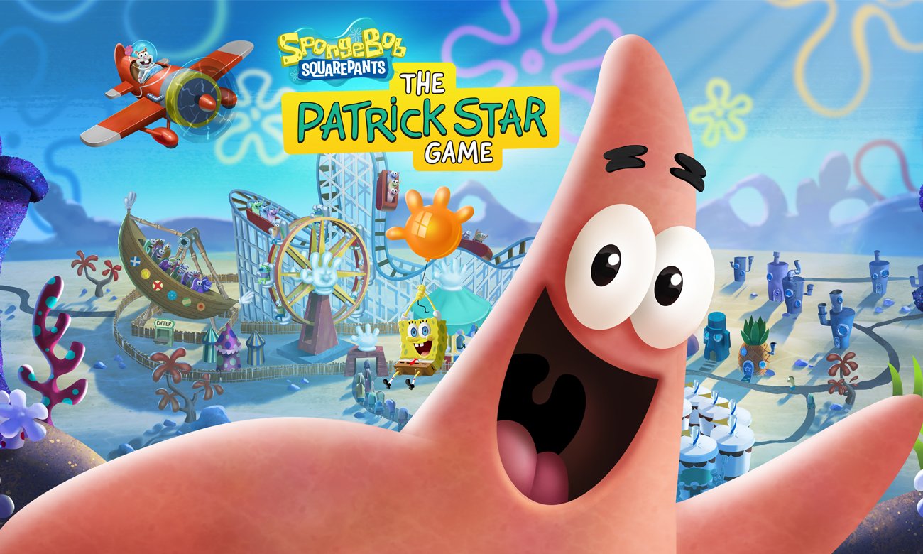 Grafika key art z gry Spongebob Kanciastoporty Gra Patryka Rozgwiazdy
