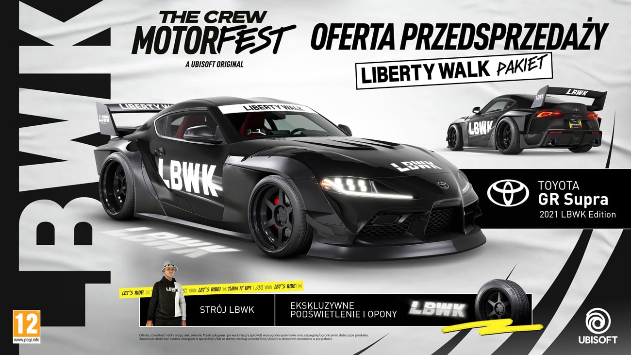 Grafika prezentująca dodatki przedsprzedażowe do gry The Crew Motorfest