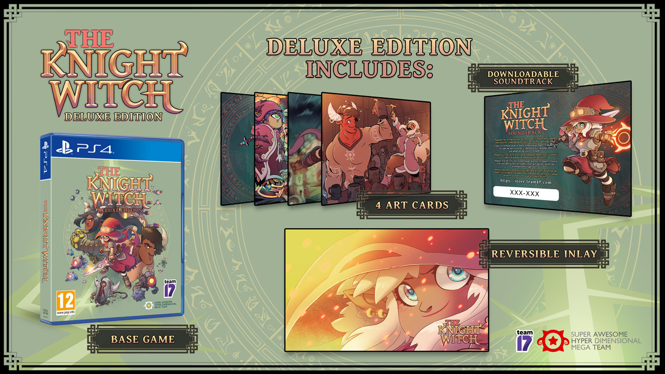 Grafika prezentująca zawartość Edycji Deluxe gry The Knight Witch na PS4