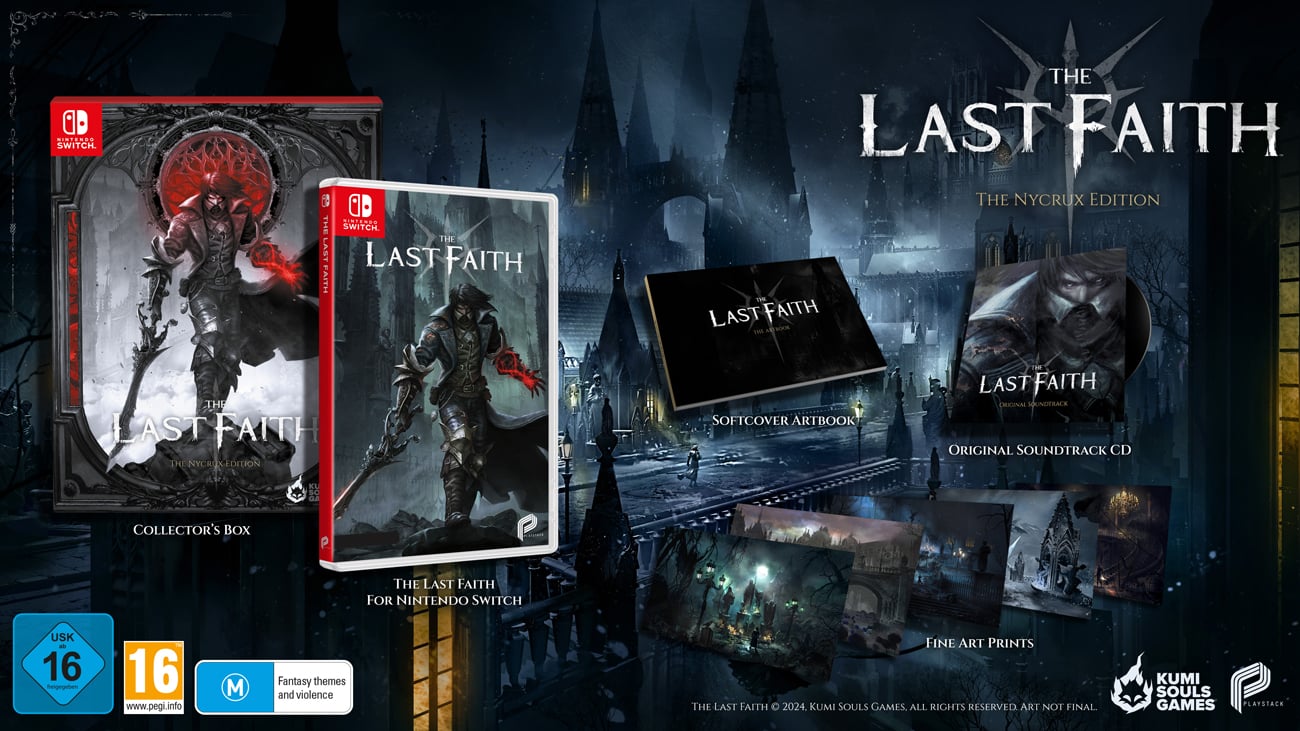 Grafika prezentująca zawartość Edycji Nycrux gry The Last Faith na Nintendo Switch