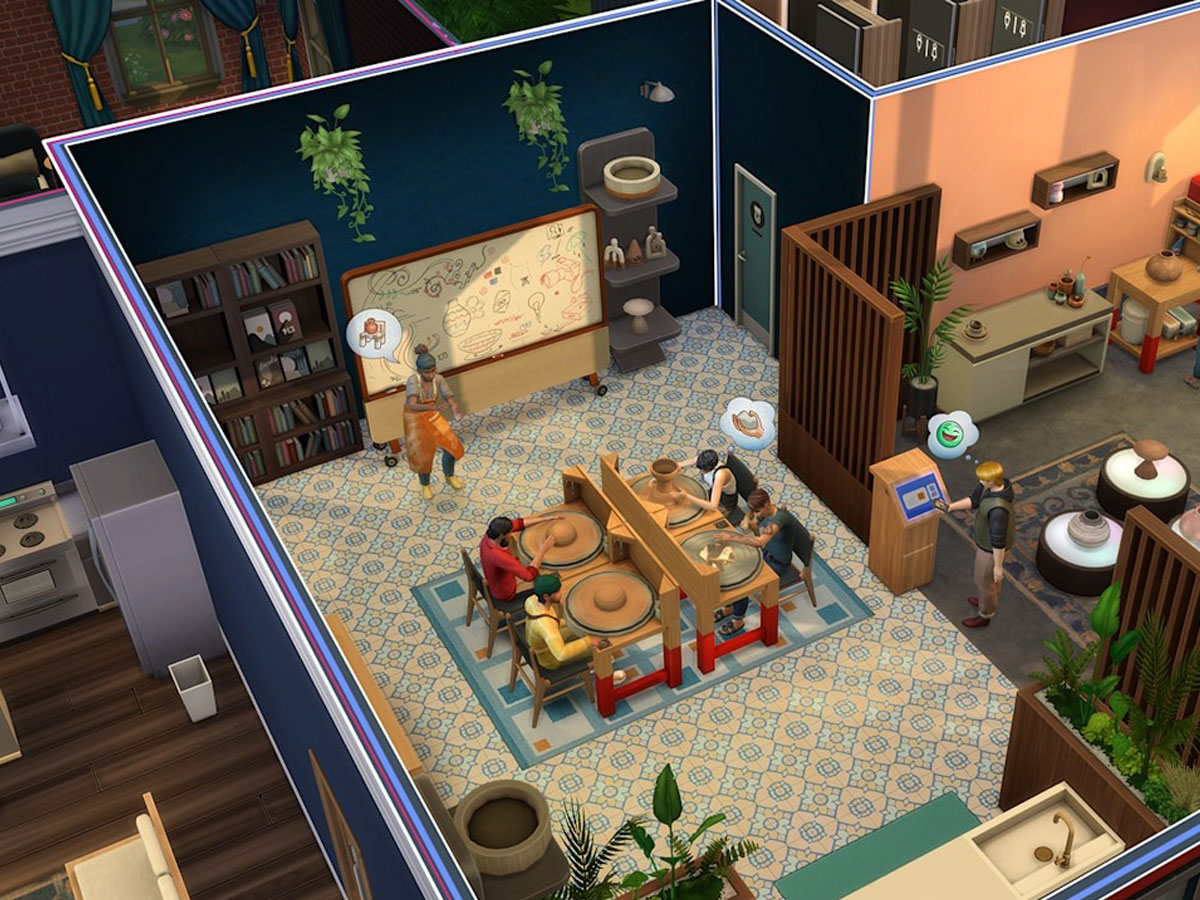 Zrzut ekranu screenshot z dodatku Dochodowe Hobby do The Sims 4