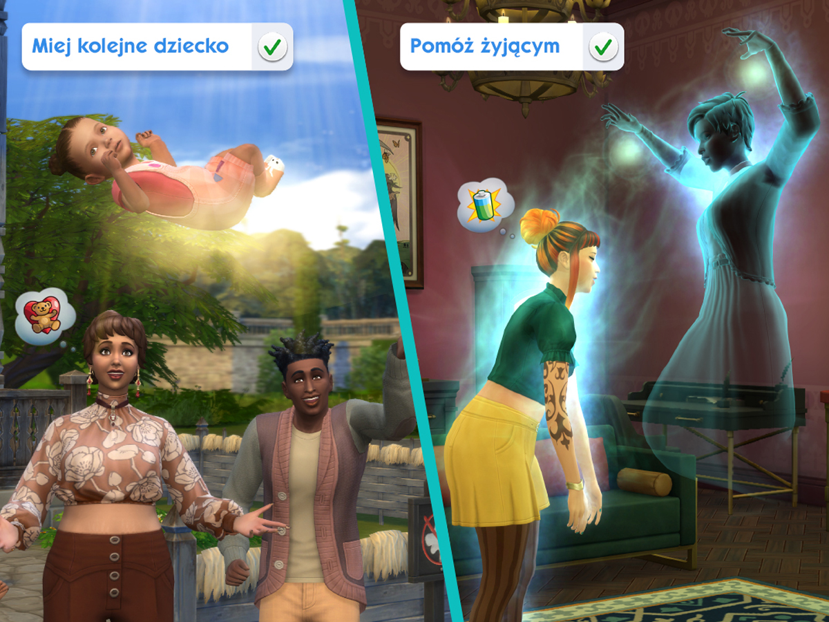 Zrzut ekranu screenshot z dodatku The Sims 4: Życie i śmierć