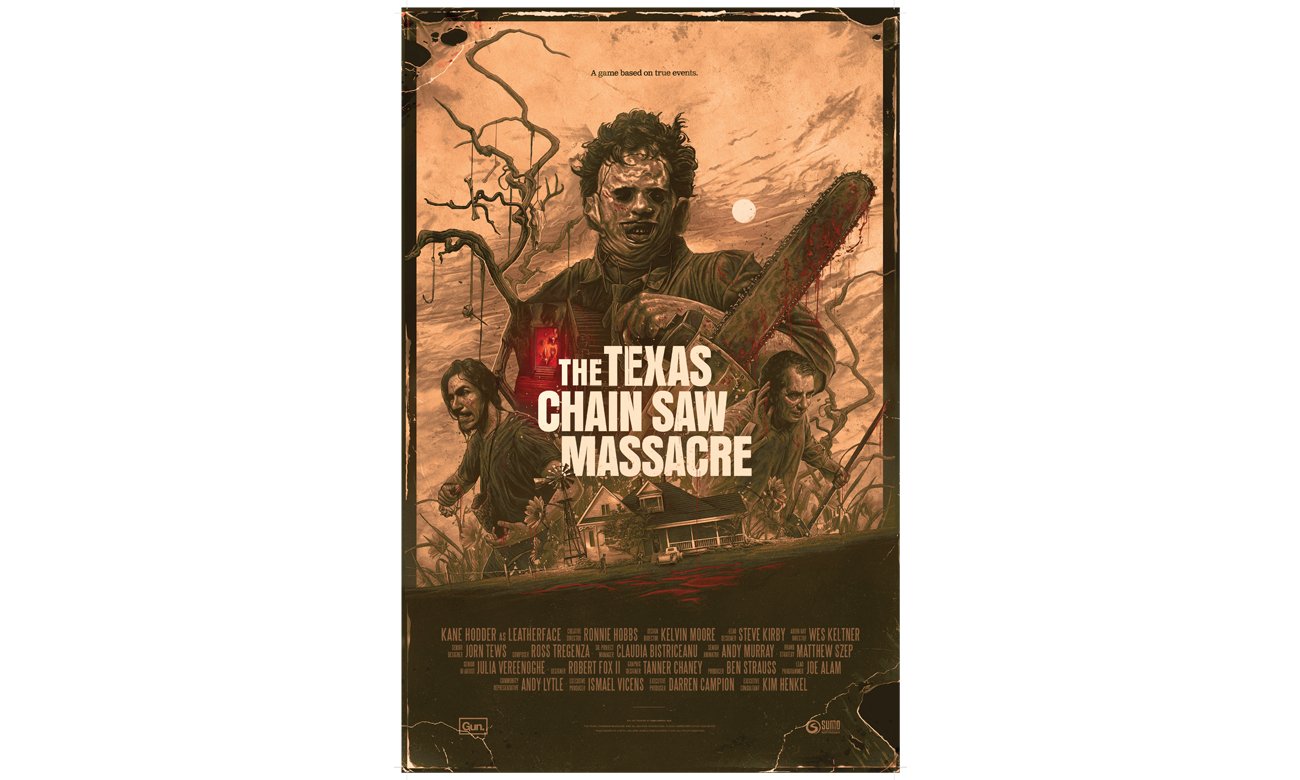 Grafika prezentująca plakat dodawany do wydania fizycznego gry The Texas Chain Saw Massacre