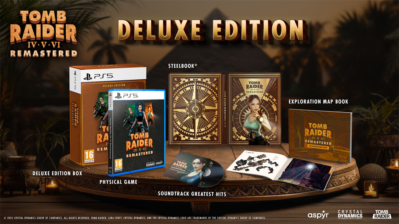 Zawartość Tomb Raider IV-VI Remastered Starring Lara Croft - Deluxe Edition na PlayStation 5