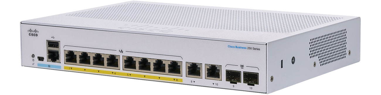 Przełącznik Cisco CBS250-8P-E-2G-EU