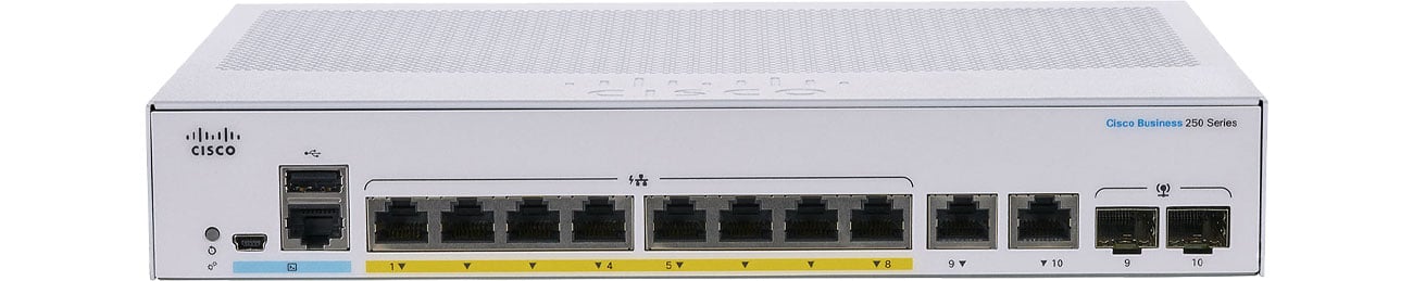 Switch Cisco CBS250-8P-E-2G-EU Przód