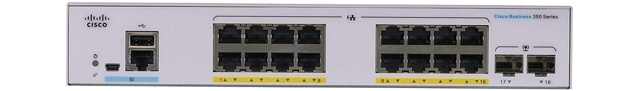 Switch Cisco CBS350-16FP-2G-EU Przód