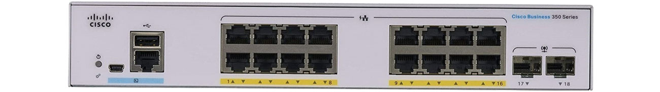 Switch Cisco CBS350-16P-E-2G-EU Przód