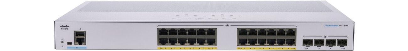Switch Cisco CBS350-24P-4X-EU Przód