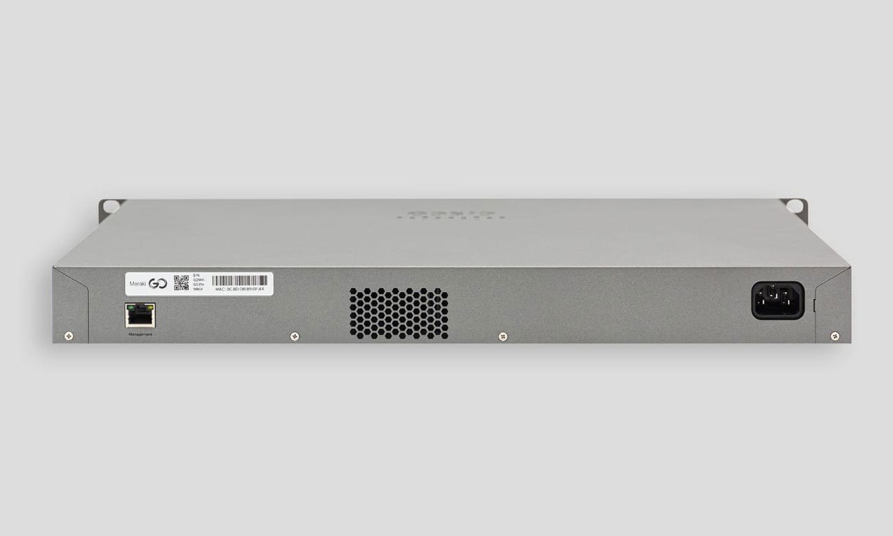 Switch Cisco Meraki Go GS110-24P-HW-EU Widok z tyłu