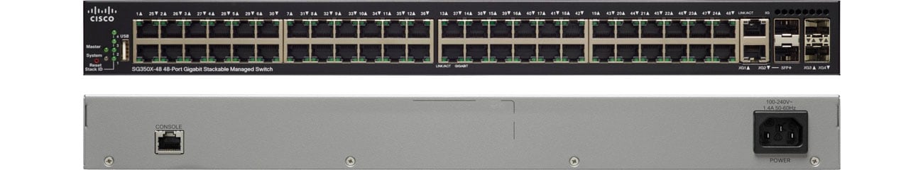 Cisco SG350X-48MP-K9-EU przód, tył