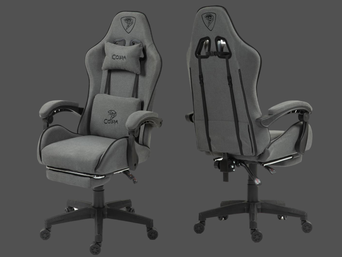 Fotel gamingowy Cobra PLAYER 5.0 Szary - Grafika z tłem