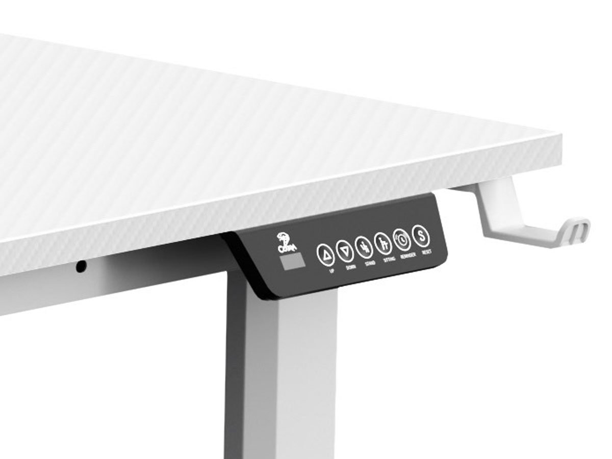 Biurko gamingowe Cobra Electra S Dual Motor Białe - Wbudowany panel sterowania