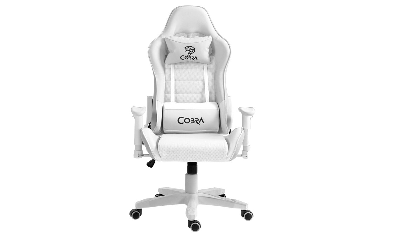 Fotel gamingowy Cobra Rebel CR207 Biały - Widok od przodu