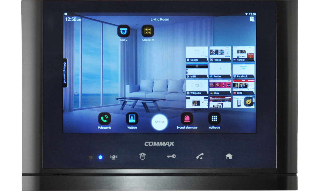 Monitor głośnomówiący IP 10,2'' Commax CIOT-1020M DARK SILVER - Widok od przodu