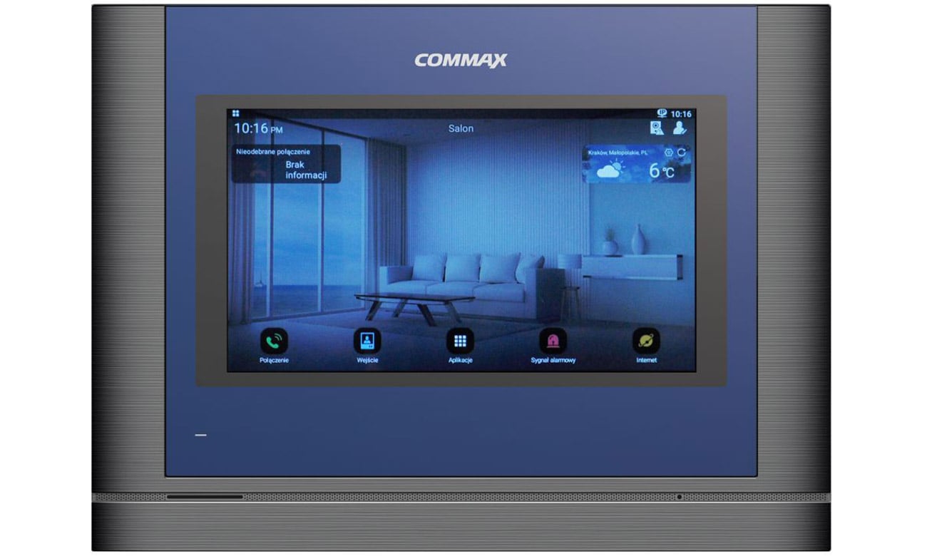 Monitor głośnomówiący IP 7'' Commax CIOT-700ML DARK SILVER - Widok od przodu