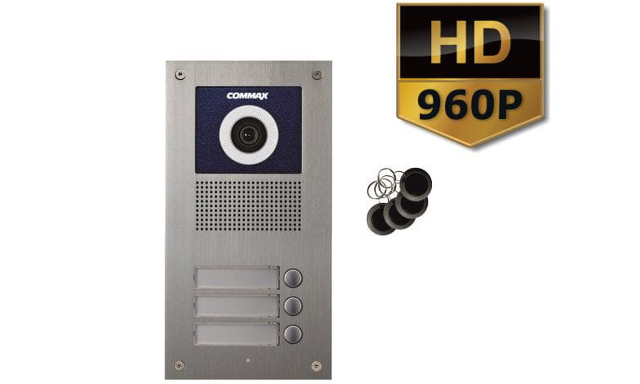 Kamera 3-abonentowa Commax z regulacją optyki i RFID