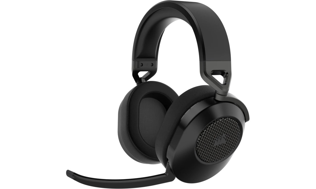 Gamingowy zestaw słuchawkowy Corsair HS65 Wireless v2 Czarny - Widok od przodu pod kątem