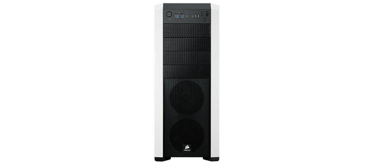 Carbide Series 500R Mid Tower Arctic White porty podlaczenie