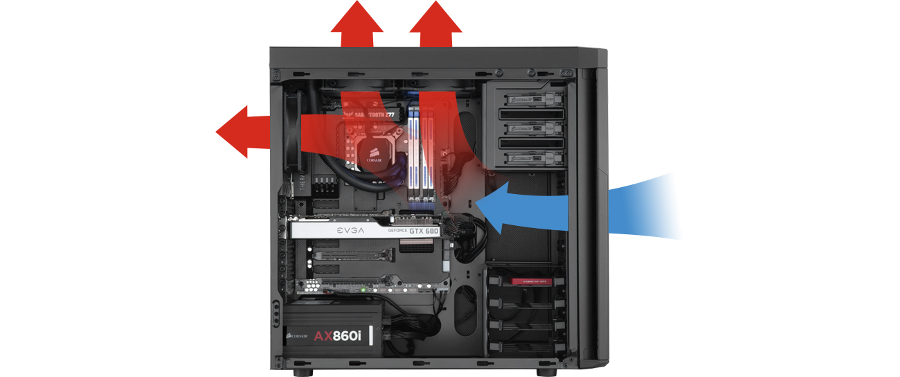 Corsair Carbide Series 330R przepływ powietrza