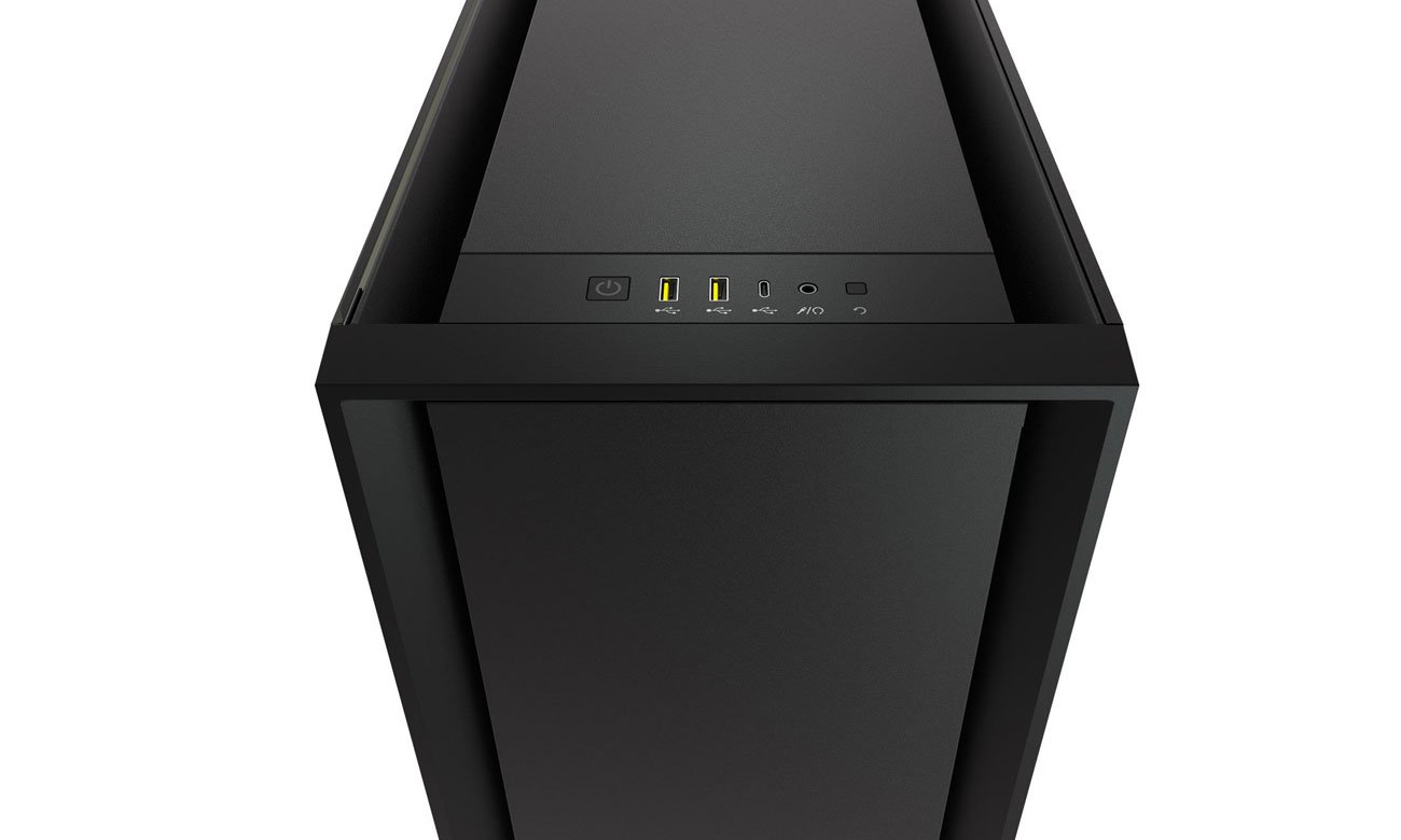 Corsair 5000D Czarna zlącza na górnym panelu
