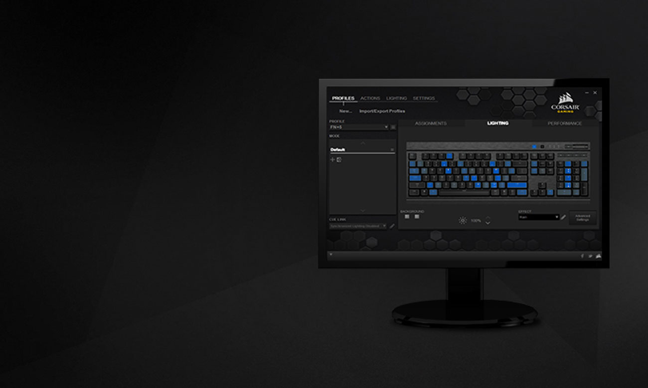 Corsair K70 LUX Przełączniki Cherry MX Red  Corsair Utility Engine