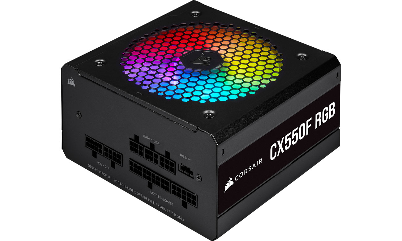 Zasilacz do komputera Corsair CX550F RGB 550W 80 Plus Bronze CP-9020216-EU