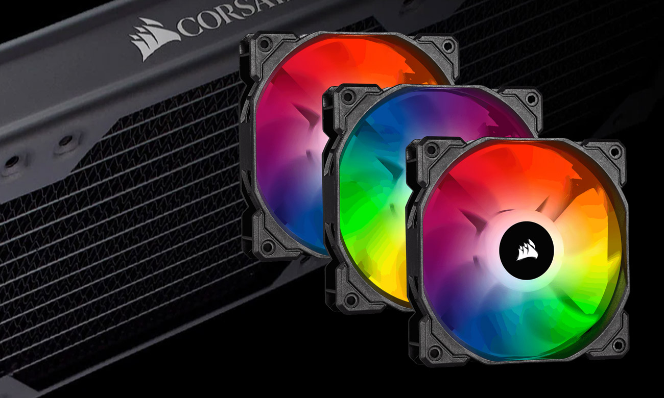 Trzy wentylatory na potężnym radiatorze