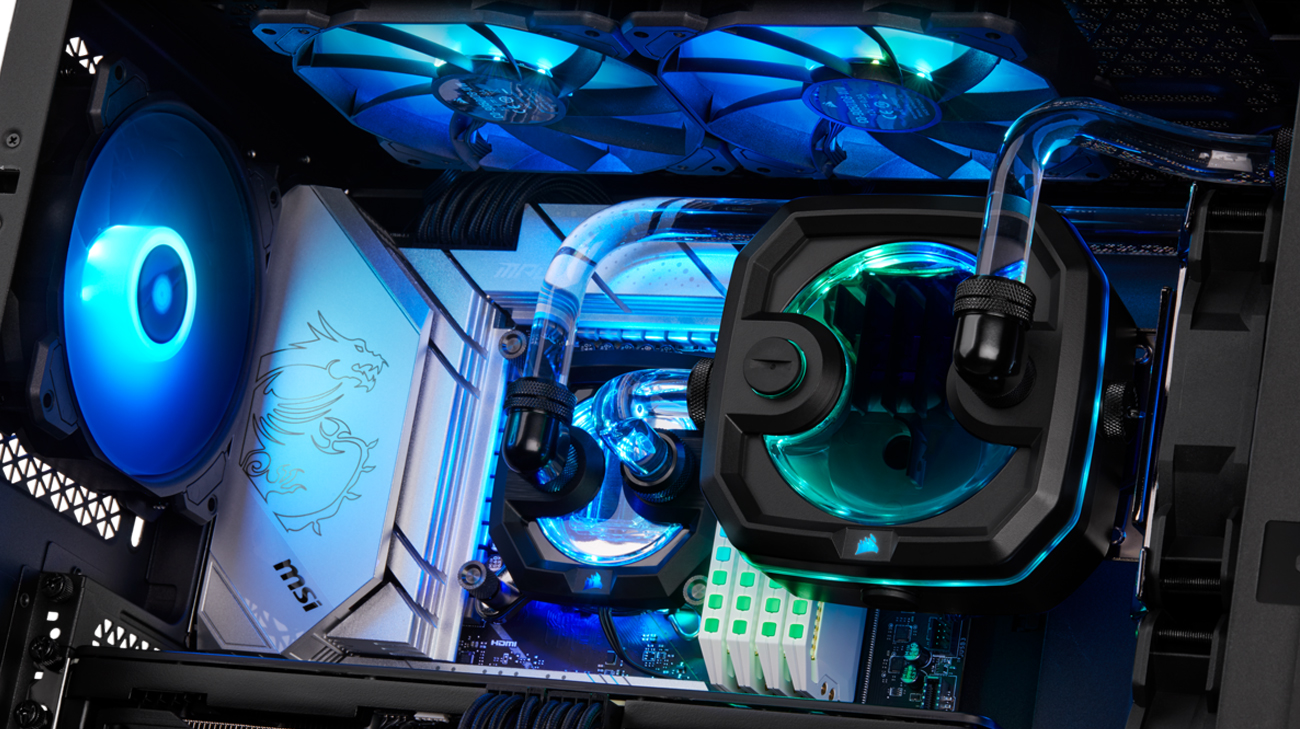 Corsair HydroX iCUE XH303i RGB PRO Black podświetlenie