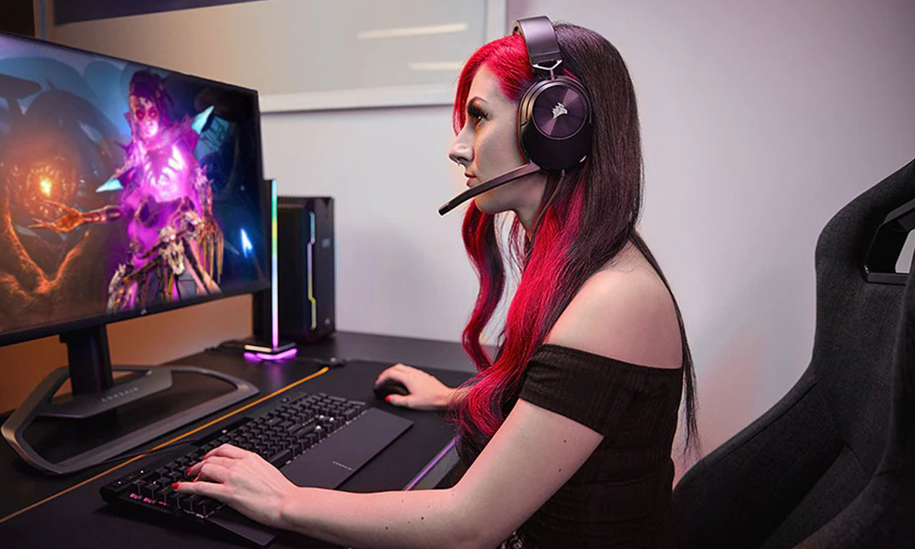 Zestaw słuchawkowy Corsair HS55 Surround Carbon - Realistyczny dźwięk przestrzenny