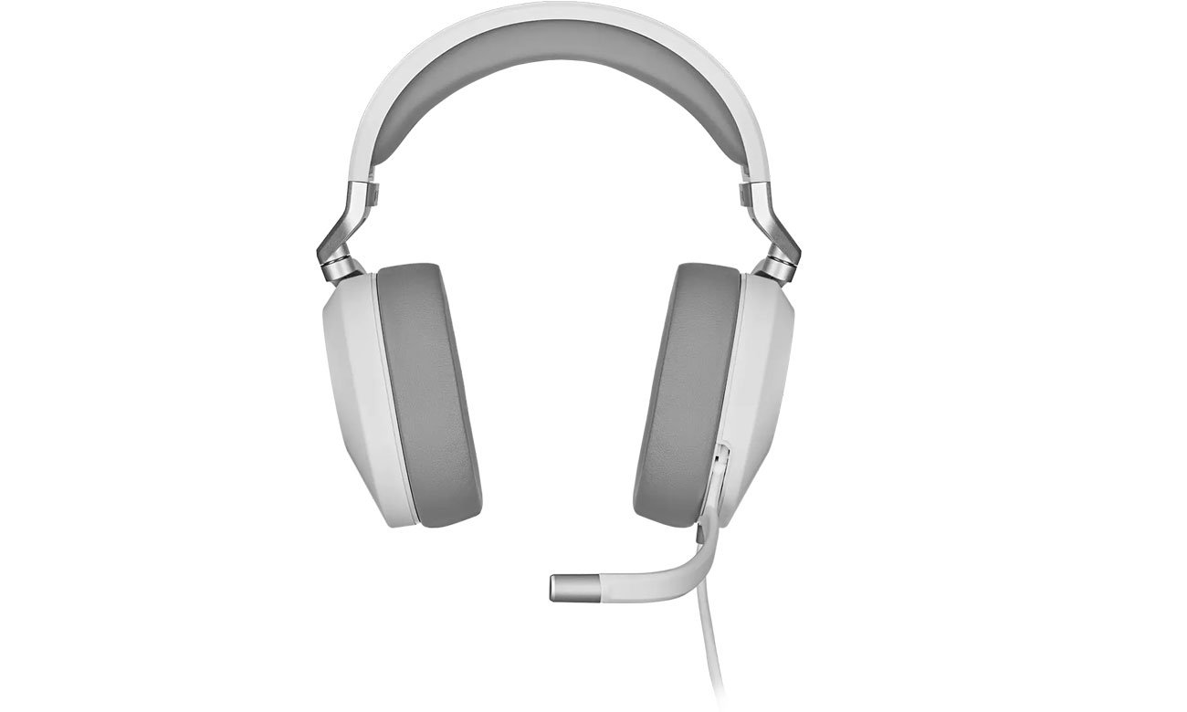 Zestaw słuchawkowy Corsair HS65 Surround White - Widok od przodu
