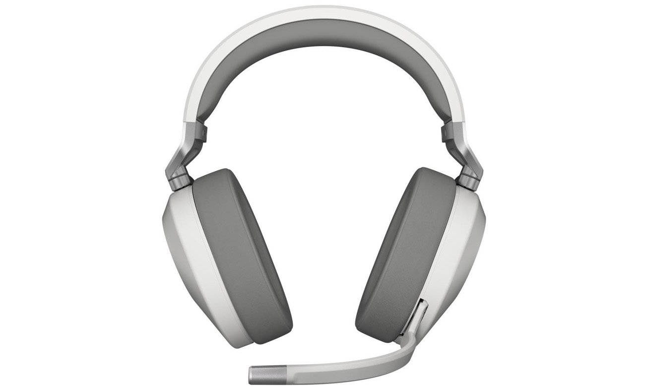 Bezprzewodowy zestaw słuchawkowy Corsair HS65 Wireless White - Widok od przodu